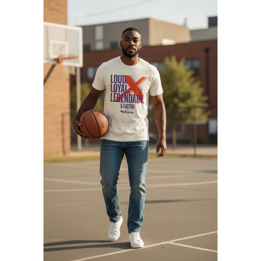 627 Phoenix Mercury WNBA X-Factor Loud Loyal Legendary Shirt Cream Men Large NWT